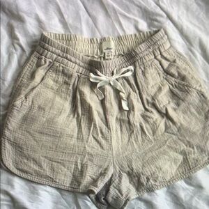 Light Beige Women’s Drawstring Cotton Shorts